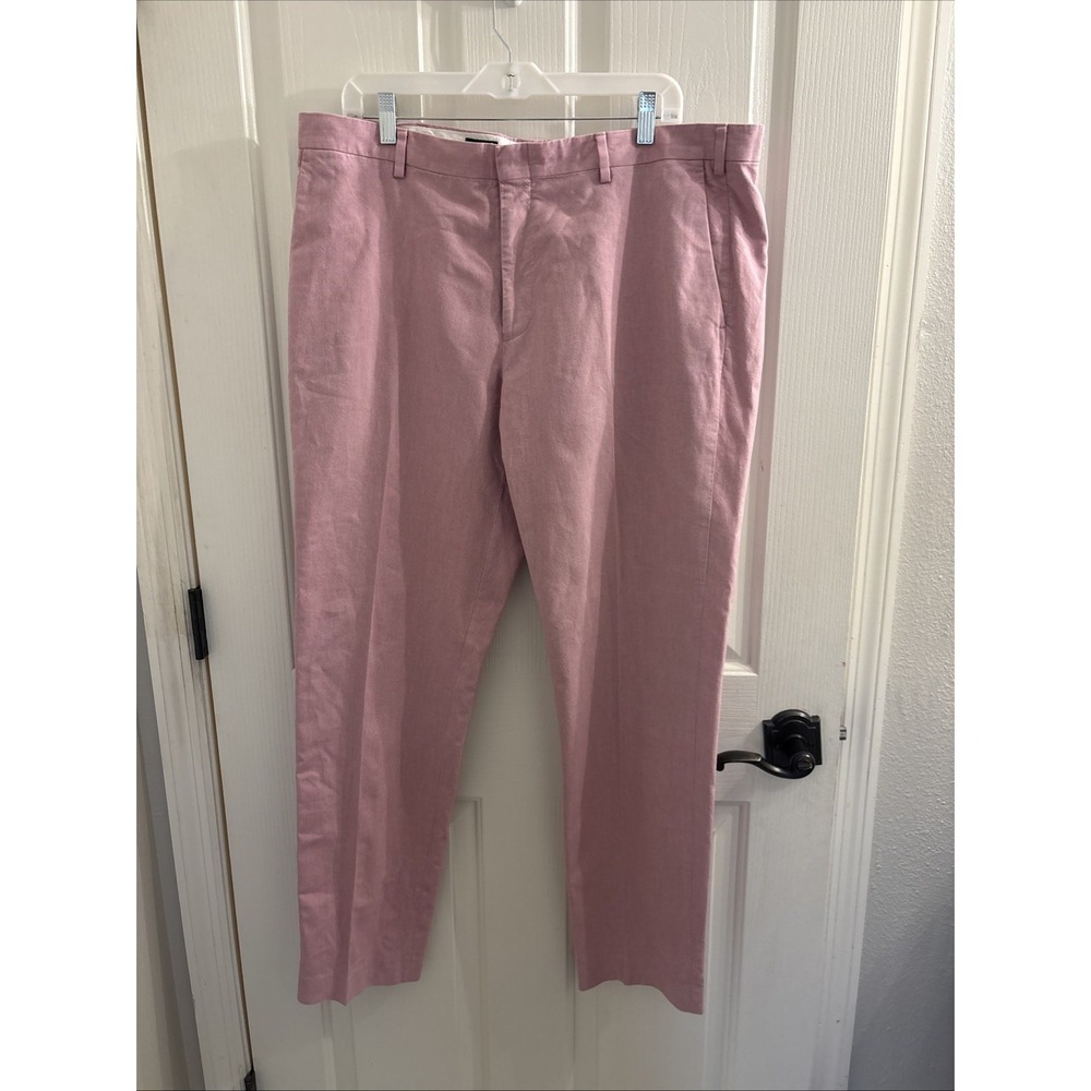 J. Crew Ludlow Slim Carpini Chinos Pants Mens 38x32 Pink Salmon Cotton Italy